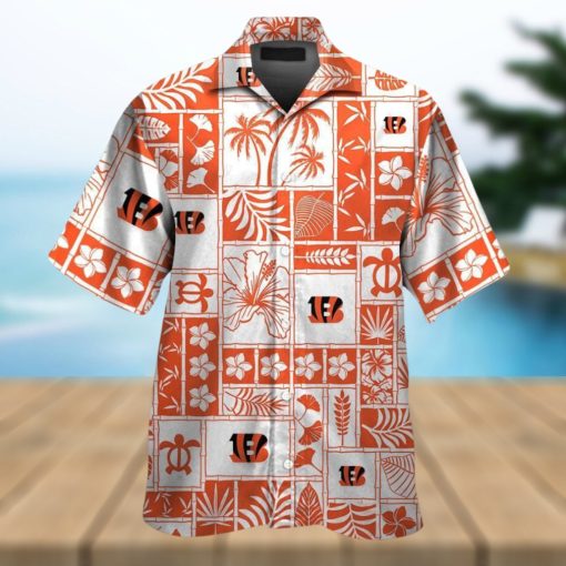 Cincinnati Bengals Short Sleeve Button Up Tropical Hawaiian Shirt VER032