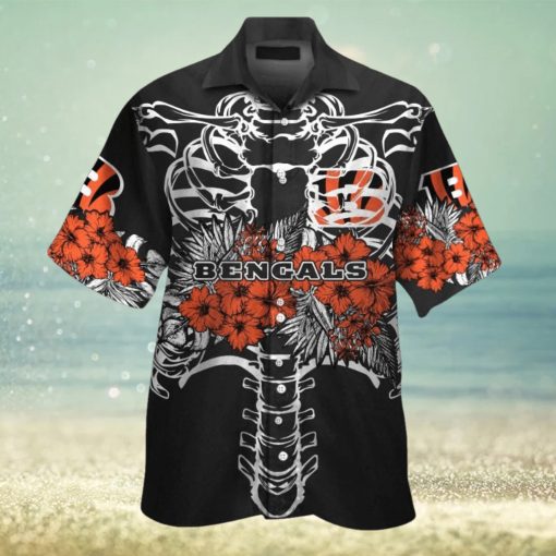 Cincinnati Bengals Short Sleeve Button Up Tropical Hawaiian Shirt VER033