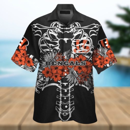 Cincinnati Bengals Short Sleeve Button Up Tropical Hawaiian Shirt VER033