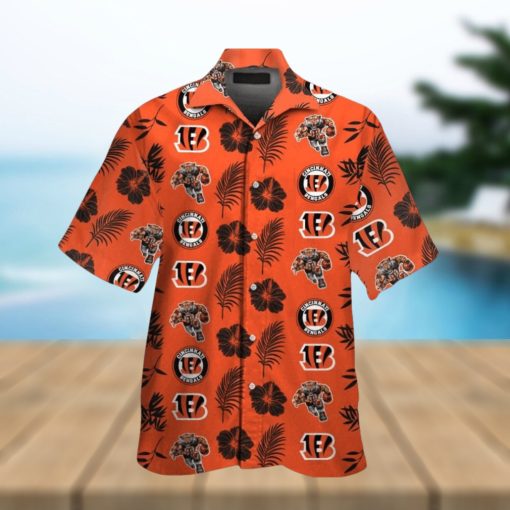 Cincinnati Bengals Short Sleeve Button Up Tropical Hawaiian Shirt VER034