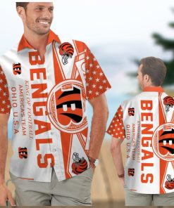 Cincinnati Bengals Short Sleeve Button Up Tropical Hawaiian Shirt VER04