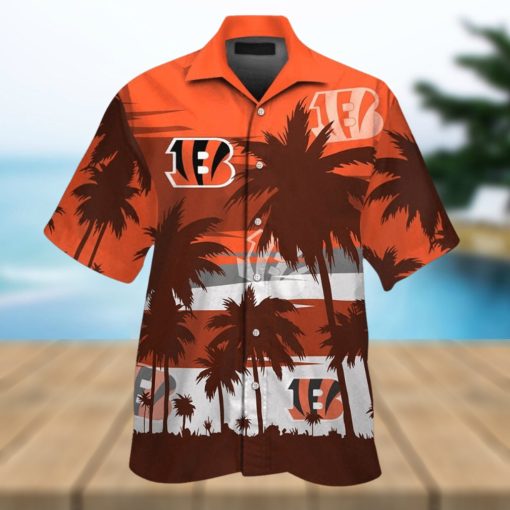 Cincinnati Bengals Short Sleeve Button Up Tropical Hawaiian Shirt VER09