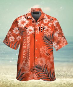 Cincinnati Bengals Short Sleeve Button Up Tropical Hawaiian Shirt