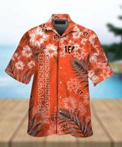 Cincinnati Bengals Short Sleeve Button Up Tropical Hawaiian Shirt