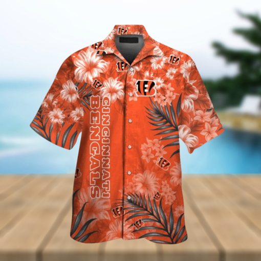 Cincinnati Bengals Short Sleeve Button Up Tropical Hawaiian Shirt