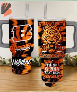 Cincinnati Bengals Straight Outta Who Dey Think Gonna Beat Dem Bengals Wavy Pattern Tumbler With Handle