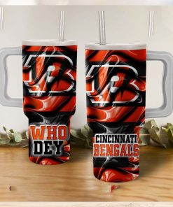Cincinnati Bengals Who Dey Wavy Pattern Tumbler With Handle