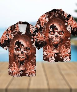 Cincinnati Bengalsskull Short Sleeve Button Up Tropical Hawaiian Shirt VER01