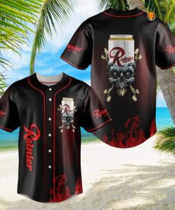 Classic Rainier Beer Skull Motif Brewer Baseball Jersey