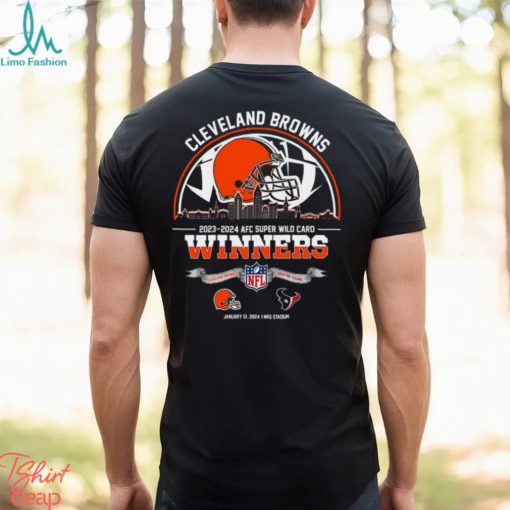 Cleveland Browns 2023 2024 AFC Super Wild Card Winners Skyline NFL Playoffs Divisional January 13 2024 At NRG Stadium Unisex T Shirt