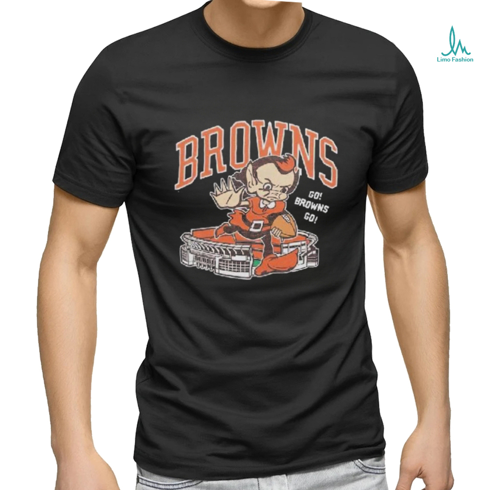Cleveland Browns Brownie Stiff Arm Stadium T Shirt Cleveland Browns Brownie Stiff Arm Stadium T Shirt