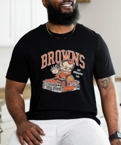 Cleveland Browns Brownie Stiff Arm Stadium T Shirt