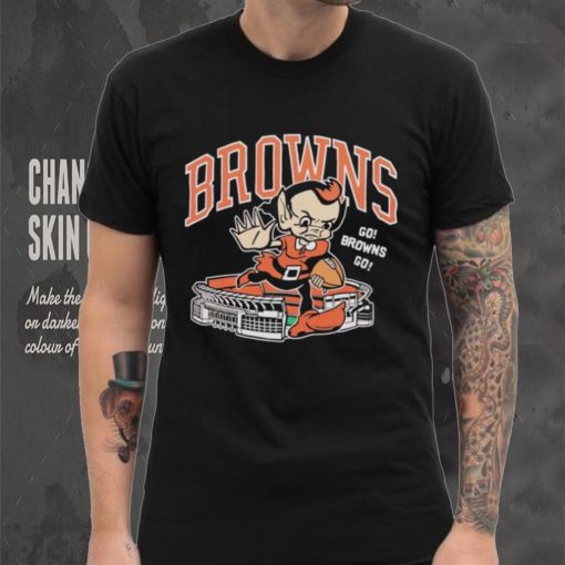 Cleveland Browns Brownie Stiff arm stadium shirt