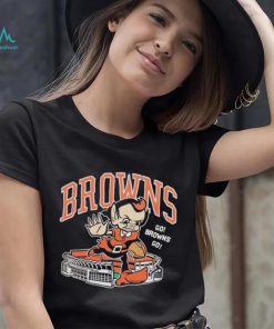 Cleveland Browns Brownie Stiff arm stadium shirt
