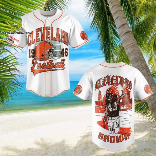 Cleveland Browns Classic Full Printed Baseball Jersey