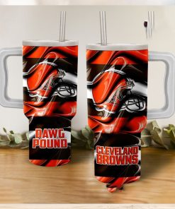 Cleveland Browns Dawg Pound Wavy Pattern Tumbler With Handle