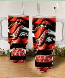 Cleveland Browns Dawg Pound Wavy Pattern Tumbler With Handle