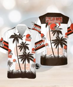 Cleveland Browns Hawaiian Shirt And Shorts Nfl Football Aloha Button Up Shirts Best Gift For Men Women Fans Cleveland Browns Est 1950 Palm Trees Hawaiian Set