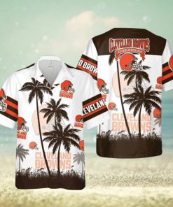 Cleveland Browns Hawaiian Shirt And Shorts Nfl Football Aloha Button Up Shirts Best Gift For Men Women Fans Cleveland Browns Est 1950 Palm Trees Hawaiian Set