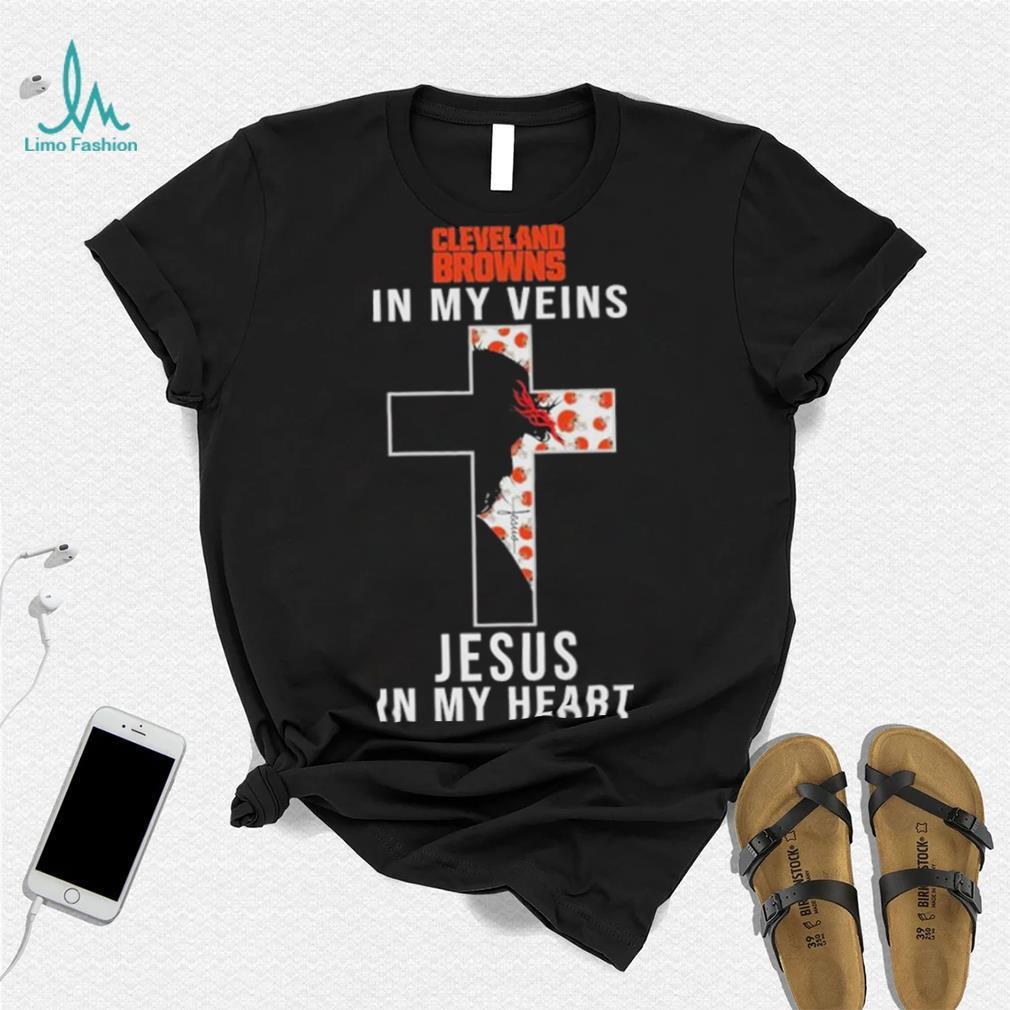 Cleveland Browns NFL In My Veins Jesus In My Heart Cross 2024 T Shirt Cleveland Browns NFL In My Veins Jesus In My Heart Cross 2024 T Shirt