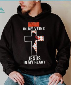 Cleveland Browns NFL In My Veins Jesus In My Heart Cross 2024 T Shirt