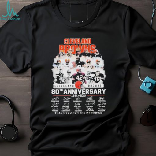 Cleveland browns all team 80th anniversary 1944 2024 thank you for the memory signatures shirt