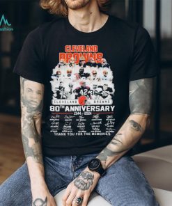 Cleveland browns all team 80th anniversary 1944 2024 thank you for the memory signatures shirt