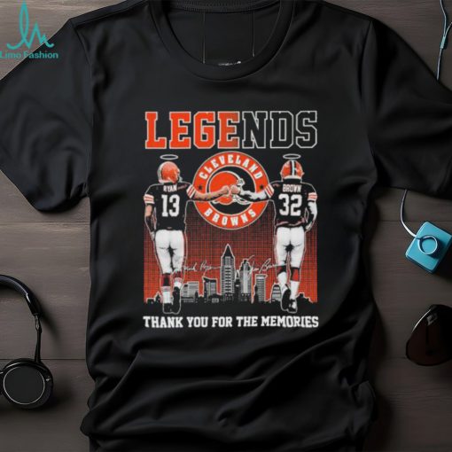 Cleveland browns legends ryan brown skyline thank you for the memories signatures 2024 shirt