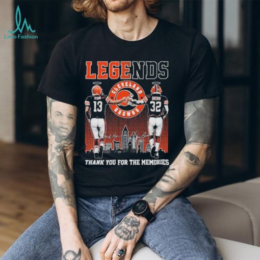 Cleveland browns legends ryan brown skyline thank you for the memories signatures 2024 shirt