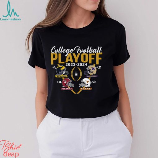 College Football Playoff 2024 CFP 4 Team Helmets T Shirt