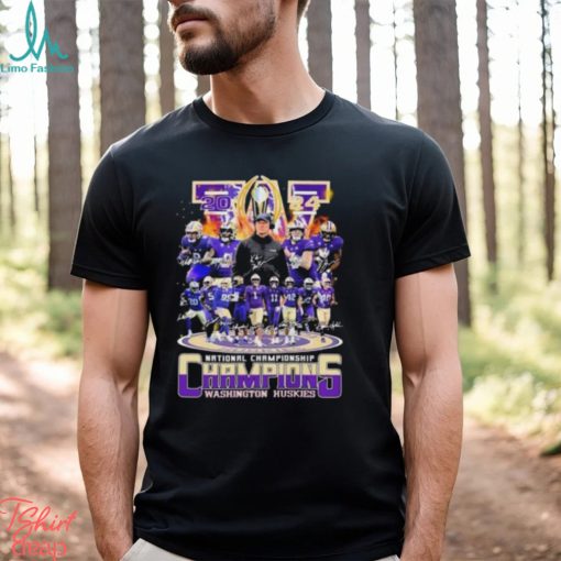 College Football Playoff National Championship 2024 Washington Huskies Team Champions Signatures Unisex T Shirt