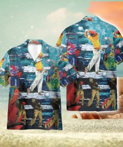 Colorful Art Playing Golf 3D Hawaiian Shirt Holiday Gift