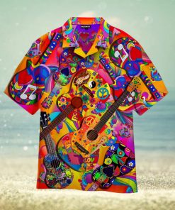 Colorful Guitar Hippie Love Music Hawaiian Shirt