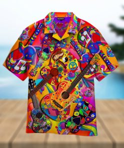 Colorful Guitar Hippie Love Music Hawaiian Shirt