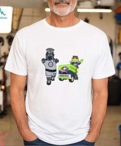 Columbus Blue Jackets VS Winnipeg Jets NHL 2024 mascot cartoon hockey shirt