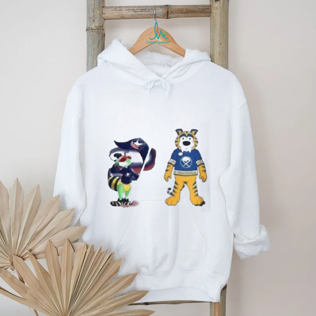 Columbus Blue Jackets Vs Buffalo Sabres Nhl Mascot T Shirt Columbus Blue Jackets Vs Buffalo Sabres Nhl Mascot T Shirt