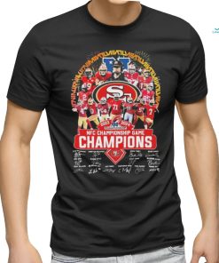 Congrats 49ers Team 2023 2024 NFC Championship Game Champions Signatures Shirt