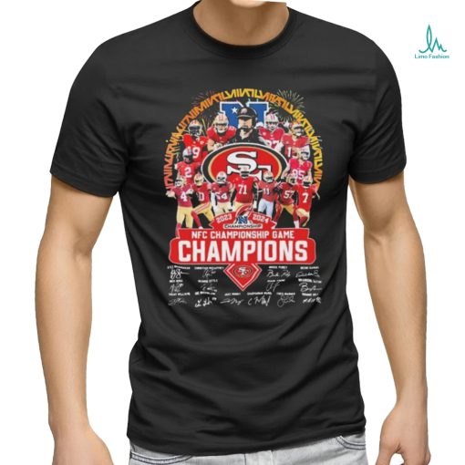 Congrats 49ers Team 2023 2024 NFC Championship Game Champions Signatures Shirt