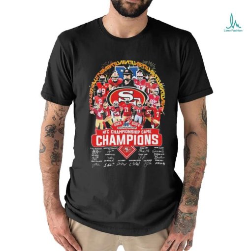 Congrats 49ers Team 2023 2024 NFC Championship Game Champions Signatures Shirt