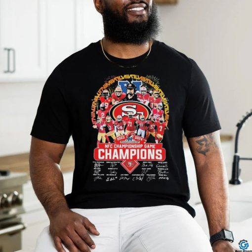 Congrats 49ers Team 2023 2024 NFC Championship Game Champions Signatures Shirt