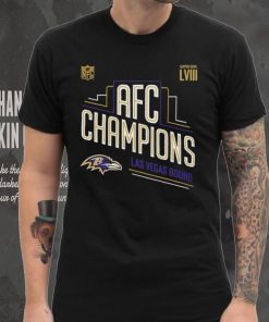 Congrats Baltimore Ravens 2023 AFC Champions And Advance to Super Bowl LVIII Las Vegas Bound Unisex T Shirt