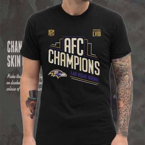 Congrats Baltimore Ravens 2023 AFC Champions And Advance to Super Bowl LVIII Las Vegas Bound Unisex T Shirt