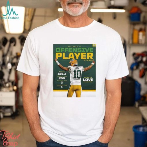 Congrats Jordan Love Green Bay Packers Has Been Named The NFL Offensive Player Of The Week Rating Point Classic T Shirt
