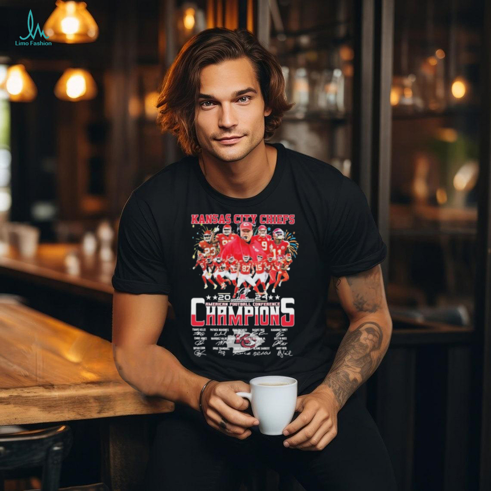 Congratulations Kansas City Chiefs 2024 American football Conference Champions signatures shirt Congratulations Kansas City Chiefs 2024 American football Conference Champions signatures shirt