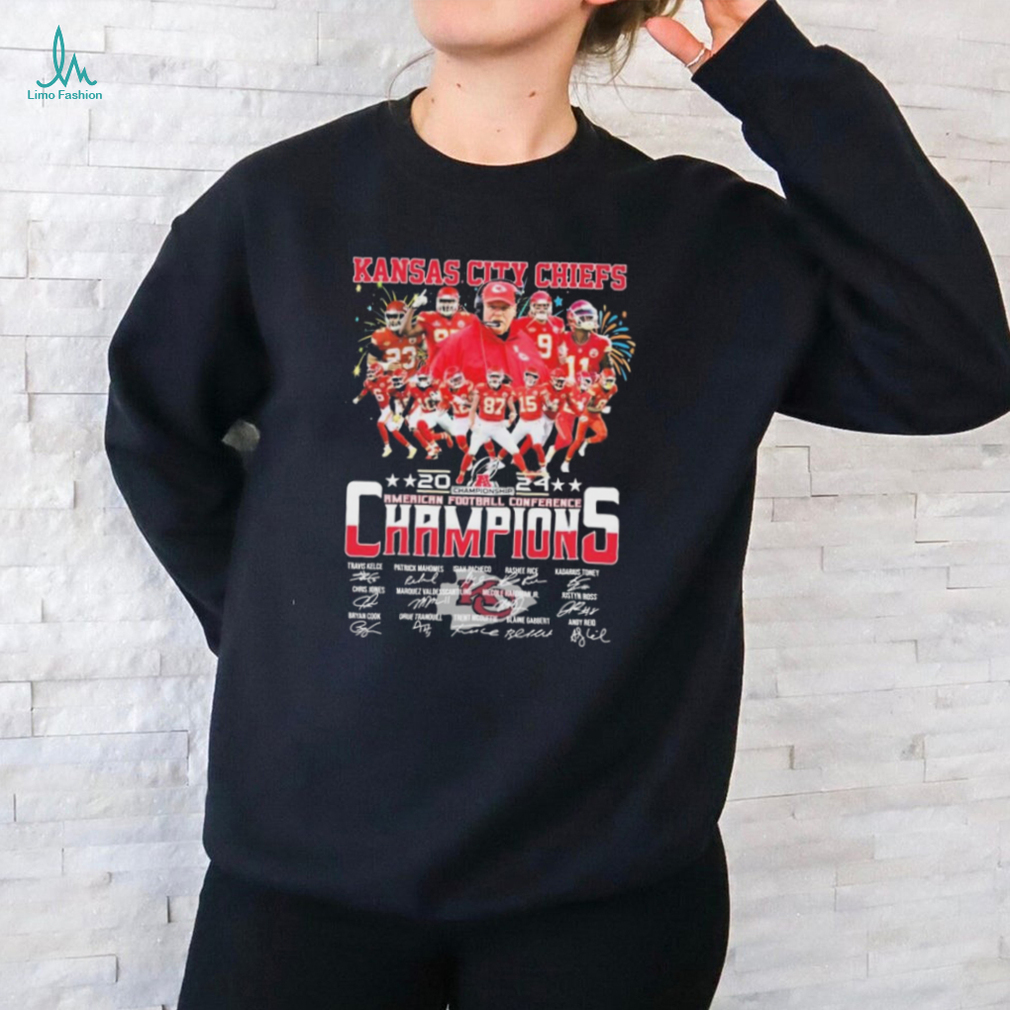 Congratulations Kansas City Chiefs 2024 American football Conference Champions signatures shirt Congratulations Kansas City Chiefs 2024 American football Conference Champions signatures shirt