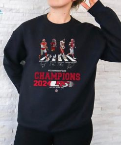 Congratulations Kansas City Chiefs Is Champions Of AFC Championship Game Season 2023 2024 At Jan 28 MT Bank Stadium Abbey Road Team Member Signatures Fan Gifts Merchandise T Shirt