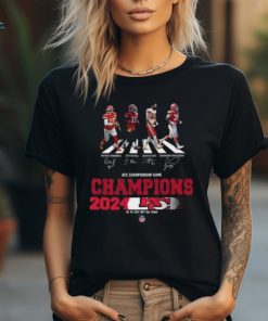 Congratulations Kansas City Chiefs Is Champions Of AFC Championship Game Season 2023 2024 At Jan 28 MT Bank Stadium Abbey Road Team Member Signatures Fan Gifts Merchandise T Shirt