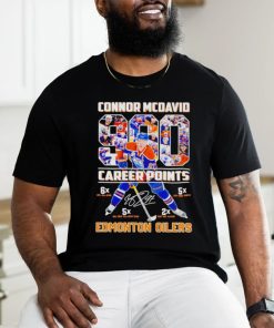 Connor McDavid Career Points Edmonton Oilers signature shirt