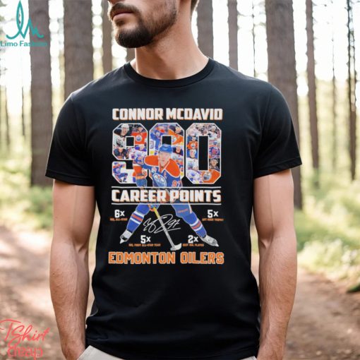Connor Mcdavid 900 Edmonton Oilers signatures 2024 shirt