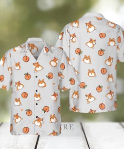 Corgi Butt And Peaches Seamless Hawaiian Shirt Aloha Casual Shirt For Men And Women